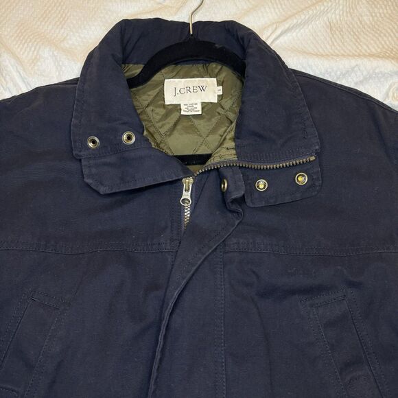 J.Crew Men’s Quilted Field Utility Jacket Navy Size Small Cotton Lined Barn Coat - Picture 11 of 16